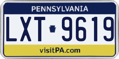 PA license plate LXT9619