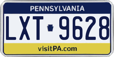 PA license plate LXT9628