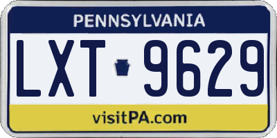 PA license plate LXT9629