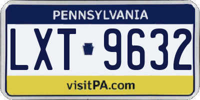 PA license plate LXT9632