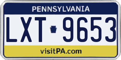 PA license plate LXT9653