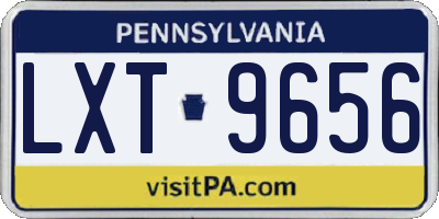 PA license plate LXT9656