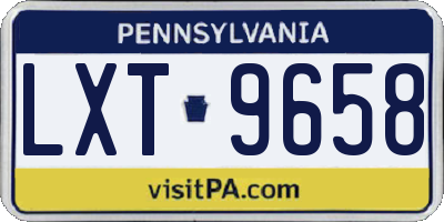 PA license plate LXT9658