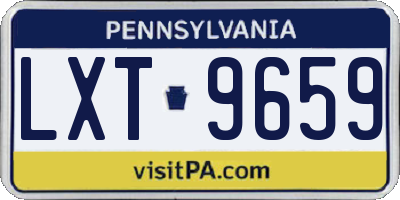 PA license plate LXT9659