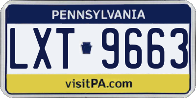 PA license plate LXT9663