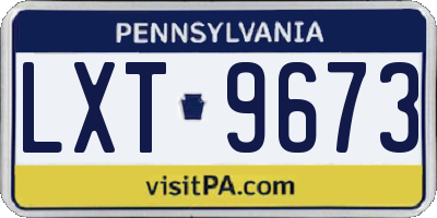 PA license plate LXT9673