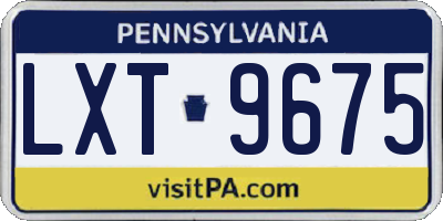 PA license plate LXT9675