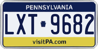 PA license plate LXT9682