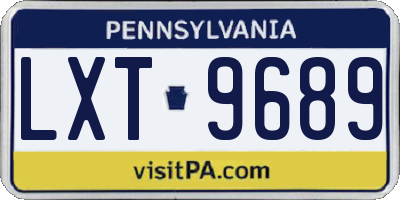 PA license plate LXT9689