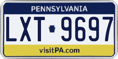PA license plate LXT9697