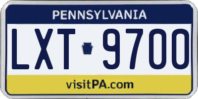 PA license plate LXT9700