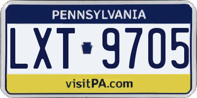 PA license plate LXT9705