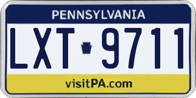 PA license plate LXT9711
