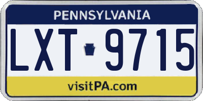 PA license plate LXT9715