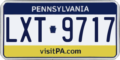 PA license plate LXT9717