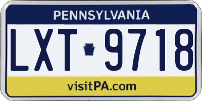 PA license plate LXT9718