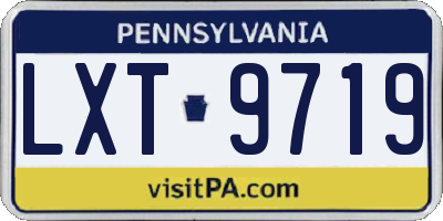 PA license plate LXT9719