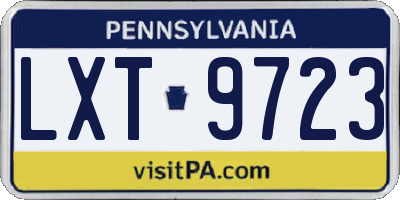 PA license plate LXT9723