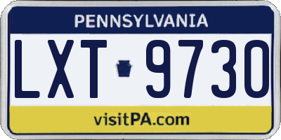 PA license plate LXT9730