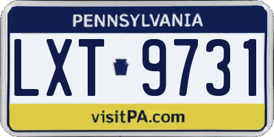 PA license plate LXT9731