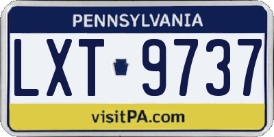 PA license plate LXT9737