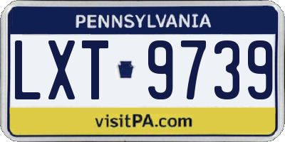 PA license plate LXT9739