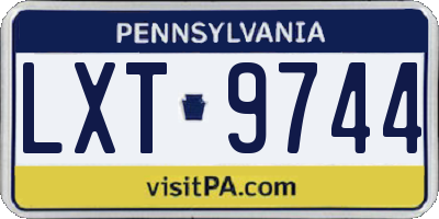 PA license plate LXT9744