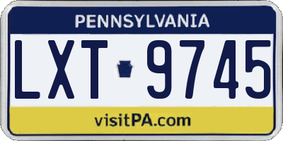 PA license plate LXT9745