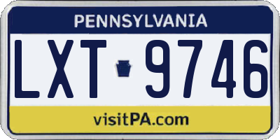 PA license plate LXT9746