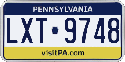 PA license plate LXT9748