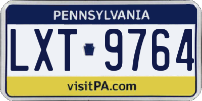 PA license plate LXT9764