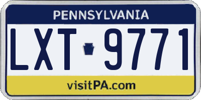 PA license plate LXT9771
