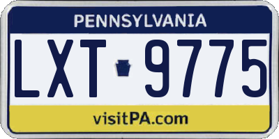 PA license plate LXT9775