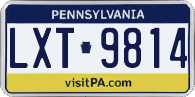 PA license plate LXT9814