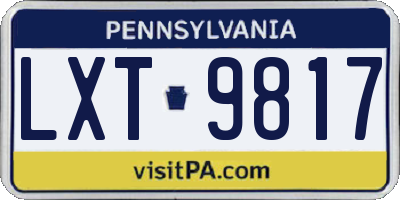 PA license plate LXT9817