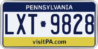 PA license plate LXT9828