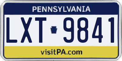 PA license plate LXT9841