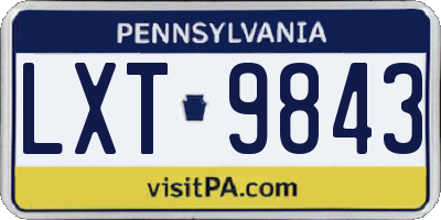 PA license plate LXT9843