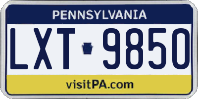 PA license plate LXT9850