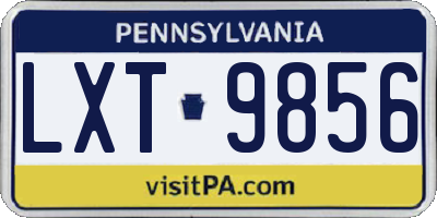 PA license plate LXT9856