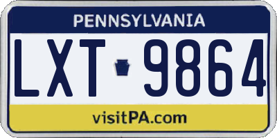 PA license plate LXT9864