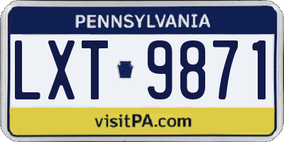 PA license plate LXT9871
