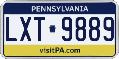 PA license plate LXT9889