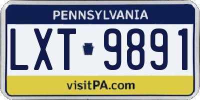 PA license plate LXT9891