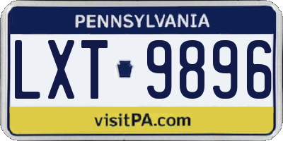 PA license plate LXT9896