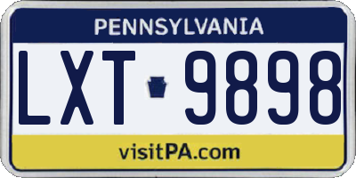 PA license plate LXT9898