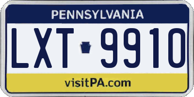 PA license plate LXT9910