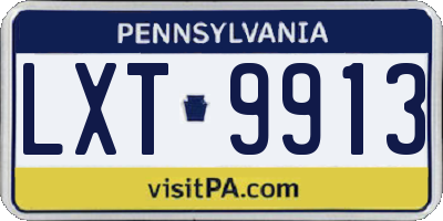 PA license plate LXT9913