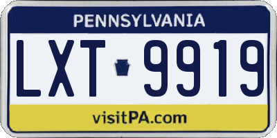 PA license plate LXT9919