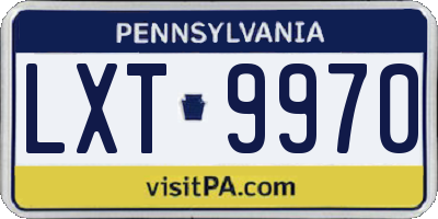 PA license plate LXT9970